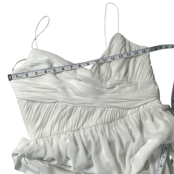 IEENA For MAC DUGGLE Long White Chiffon Formal Jumpsuit Evening Wear Size Medium - Picture 14 of 16